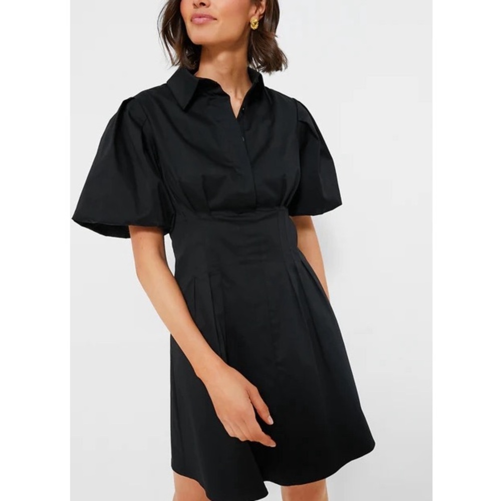 Tuckernuck Black Puff-Sleeve Shirt Dress